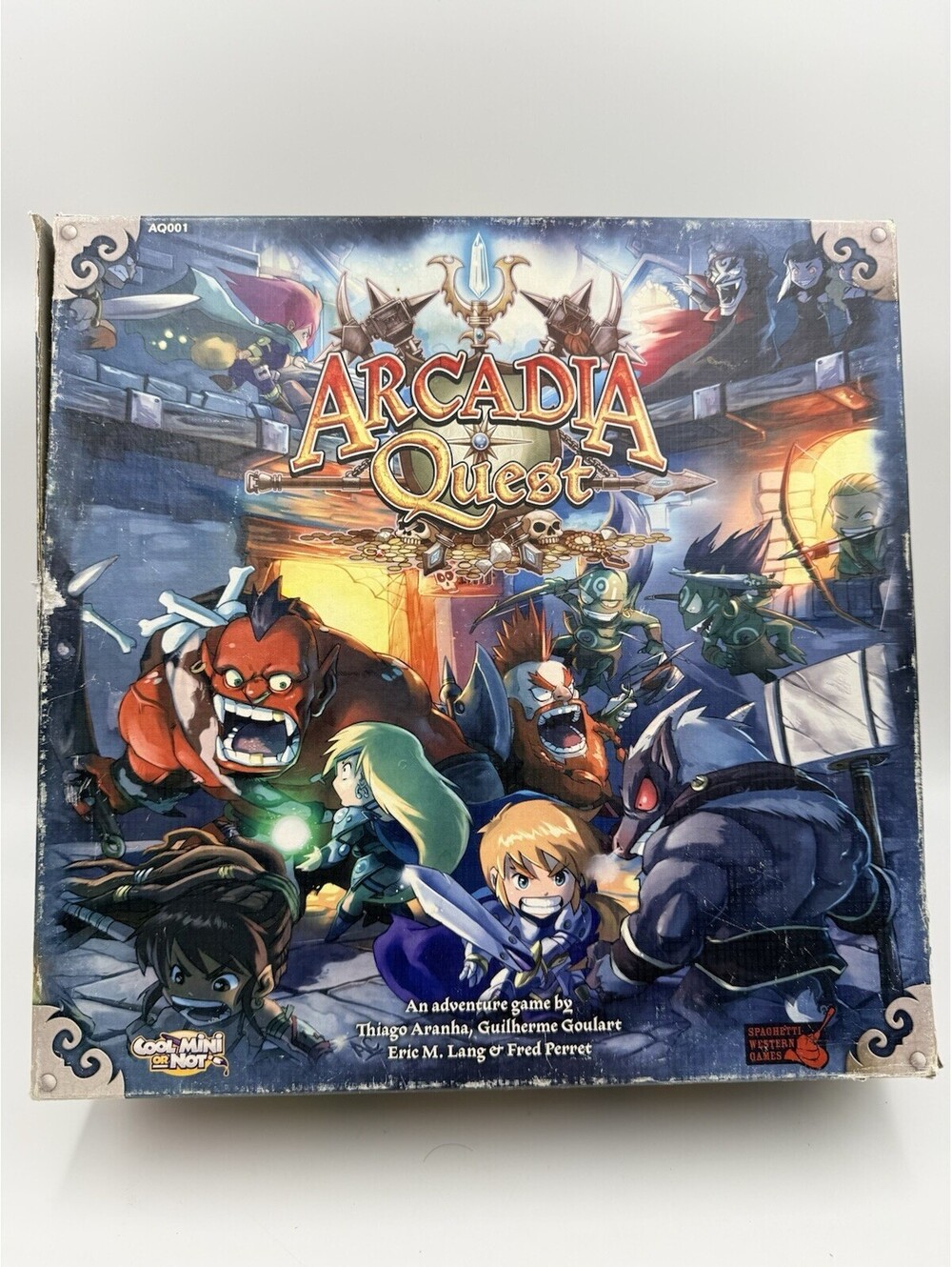Arcadia Quest Board Game CMON AQ001 Campaign Miniatures Strategy Complete Used